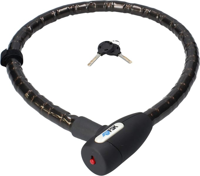 Kabelslot - Python slot - Motorfiets beveiligen - Versterkt met kogelgewrichten - 22 mm breed - Zwart