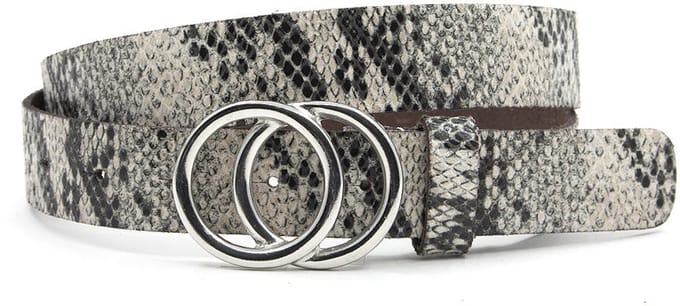 Dames ceintuur wit python motief - 3 cm breed - Leer - Jeans riem - Casual - Maat 100