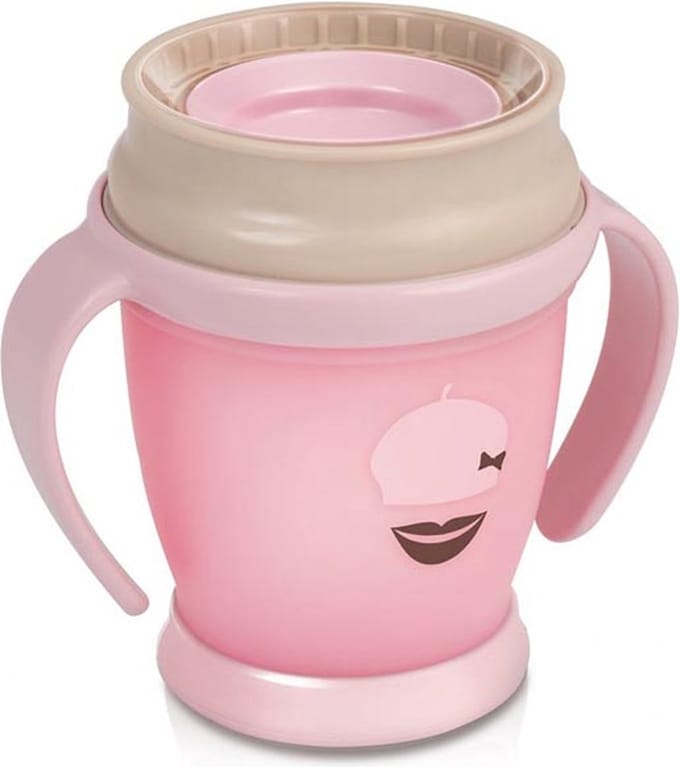 Lovi- 360° cup beker 12M+ 250ml- Roos