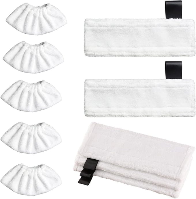 Stoomreiniger Accessoires - Microvezeldoeken Pads - Grondig Reinigen - Absorberende Microvezel - 10 Stuks - Wit