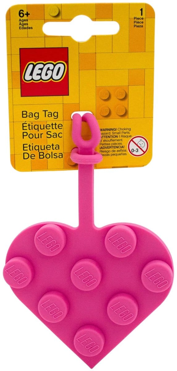 LEGO 3x3 Hart Bag Tag / Kofferlabel / Taslabel / Rugzaklabel / Bagagelabel - Roze
