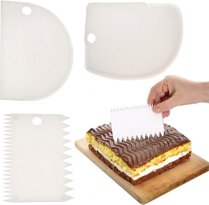 Taart Spatel 12 cm 3 stuks - Deegschraper - Glazuurspatel - Taartschraper - Glazuur Gladder - Icing Smoother