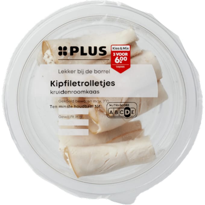 Kipfiletrolletjes kruiden roomkaas