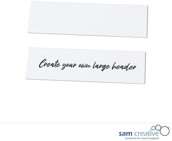 Sam Creative - Whiteboard Magnetische Scrum Header - Post It - Blanco - 8x28 cm - 10 stuks - Whiteboard Magneten