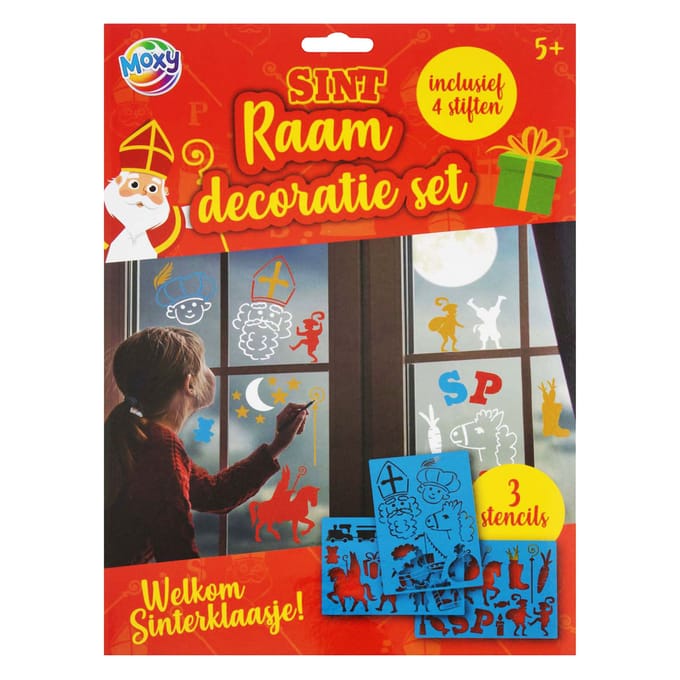 Sint Raam Decoratieset - 3 Sheets A4 - Inclusief 4 Stiften