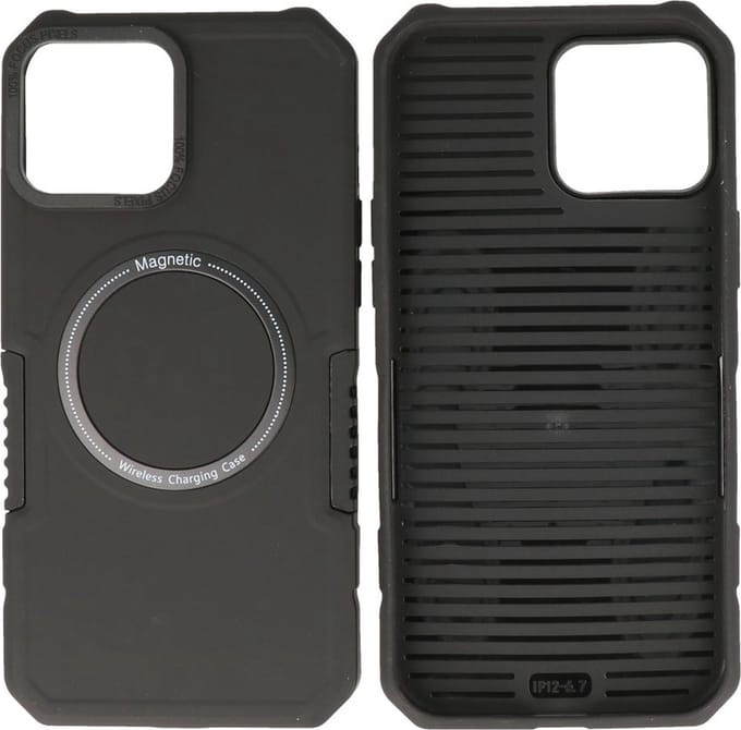 iPhone 12 Pro Max MagSafe Hoesje - Shockproof Back Cover - Zwart