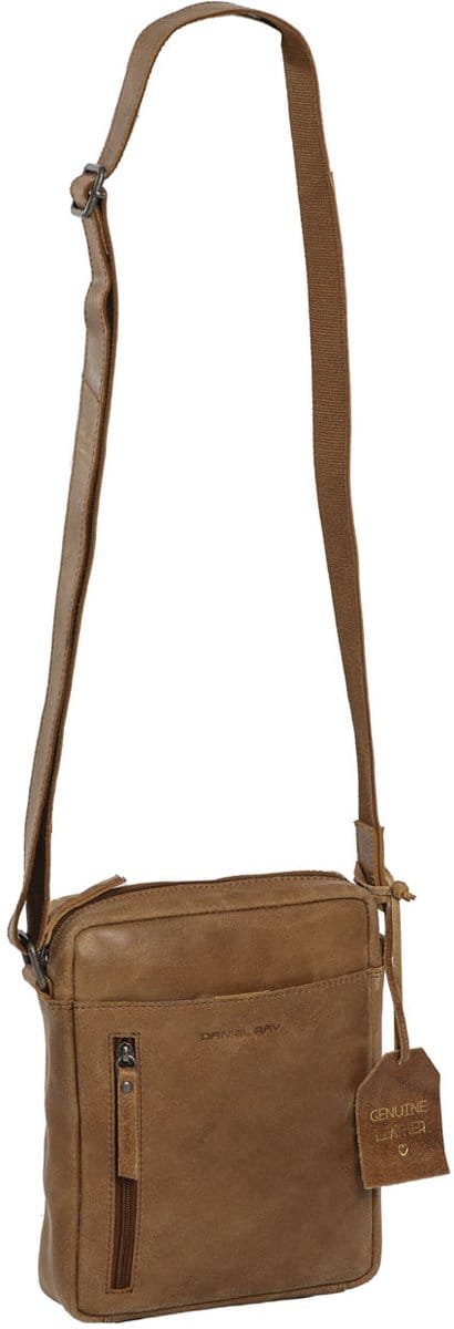 Daniel Ray Gympie Leren Crossbodytas / Schoudertas - Cognac