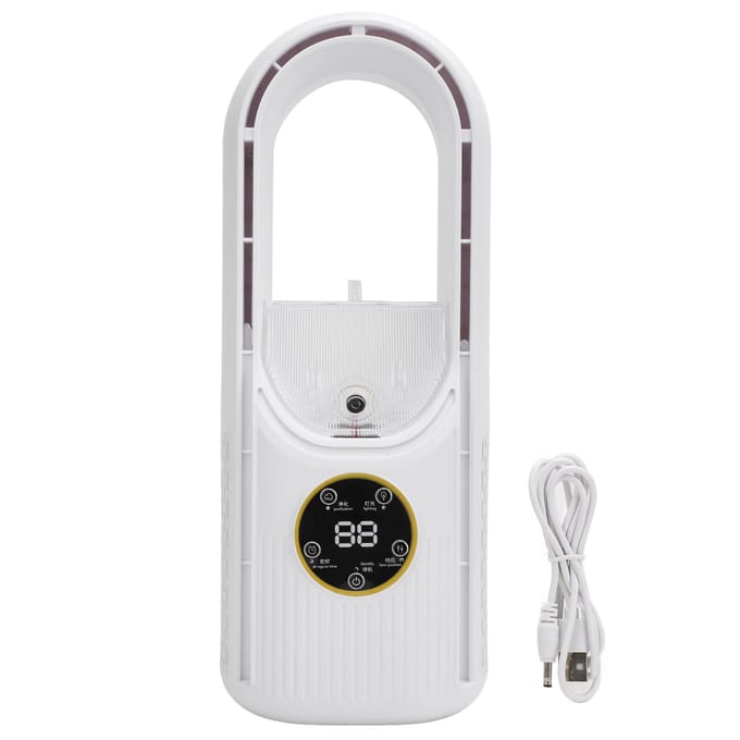 Bladeless Bureauventilator Getimede Airconditioningventilator USB Oplaadbare Draagbare Bladeless Ventilator Kleine Desktop white
