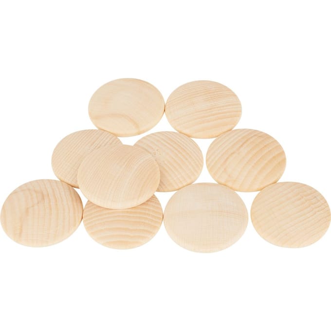 Houten schijf, gewelfd - Ø 50 mm, 10 stuks