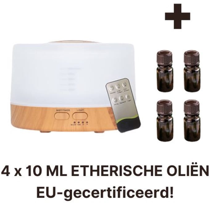 Bohemia Bruin - Aroma Diffuser - 500 ml - LED - Etherische Olie Set