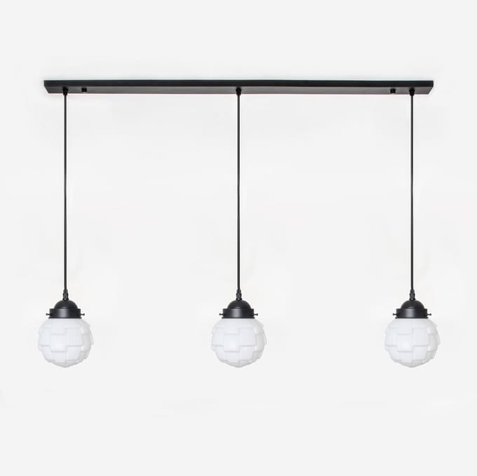 3 x Bretagne lampen aan plafondbalk Moonlight - Art Deco Trade