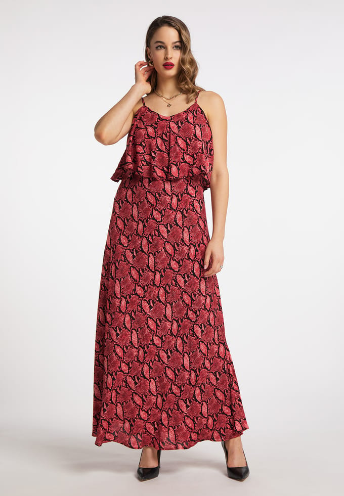 faina Maxi-jurk met slangenprint nelice