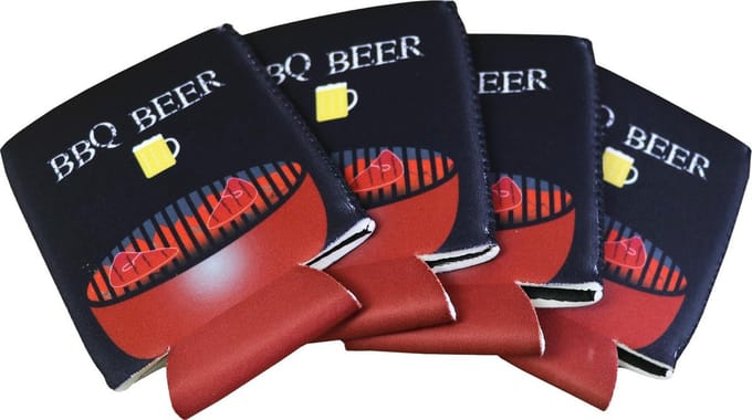 Dinilu - 4 x Blikjeskoelers "BBQ Beer" voor 33cl Blikjes