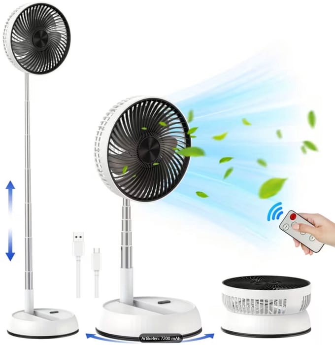 Statiefventilator - Zomerkoeling - Staande ventilator - Stille Draagbare Staande Ventilator - Slaapkamer ventilator - Verstelbare ventilator - Stille ventilator - Draaibare kop