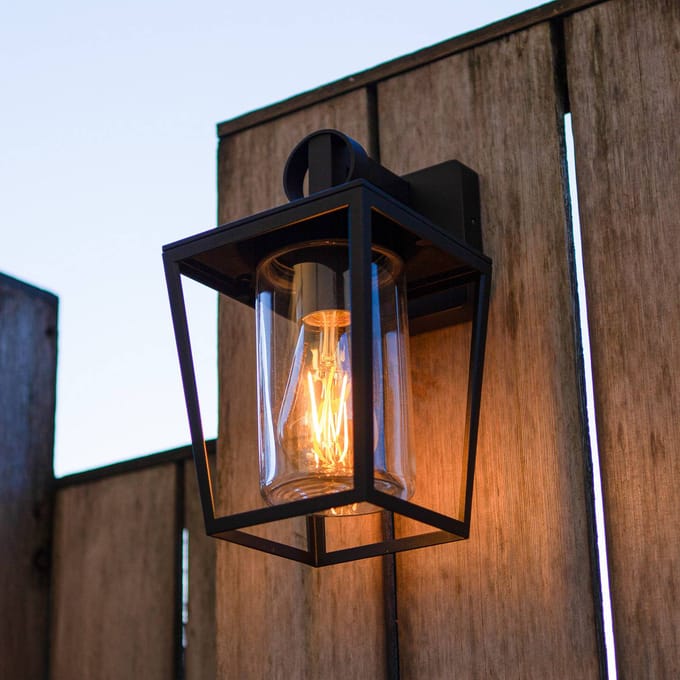 LUTEC West - Traditionele wandlamp voor buiten -  E27 - Mat Zwart