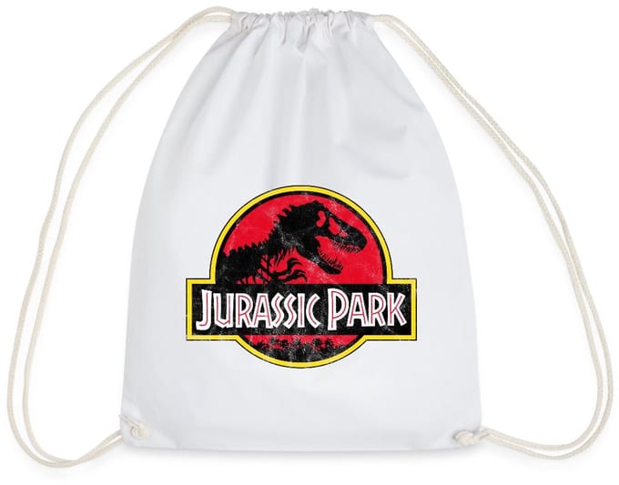 Jurassic Park Klassiek Logo In Rood Met T-Rex Gymtas