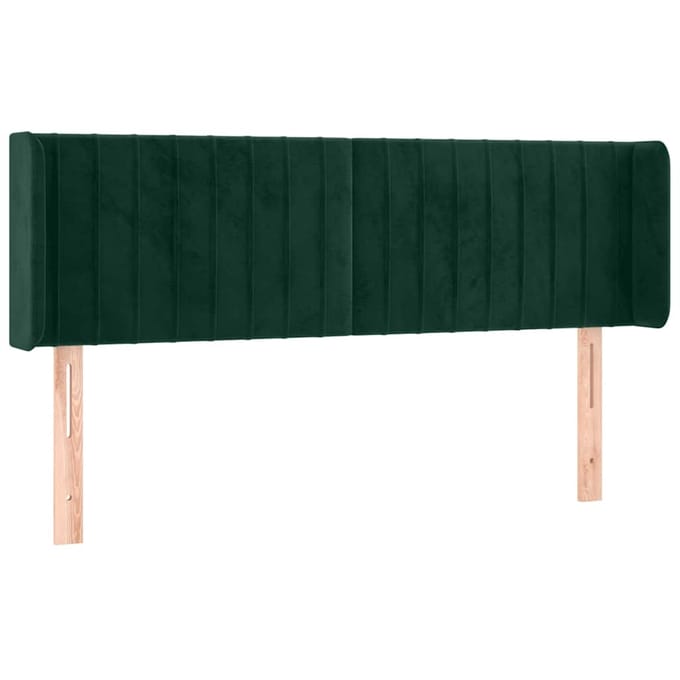 vidaXL - Hoofdbord - LED - 147x16x78/88 - cm - fluweel - donkergroen