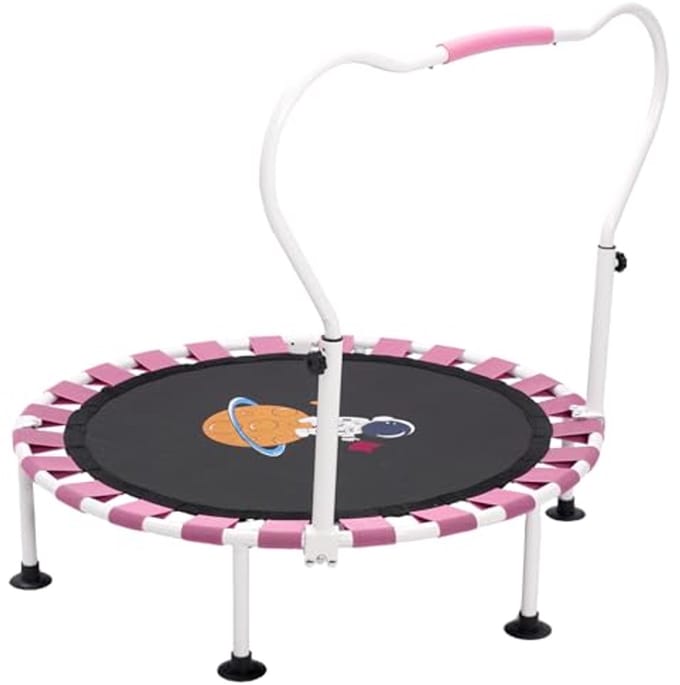 Kinderen trampoline 101 cm met bungee-rebounder en verstelbare handgreep
