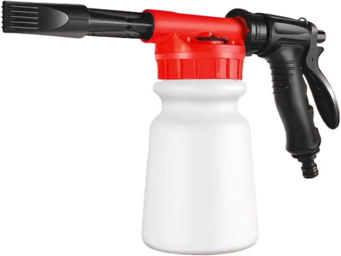Schuimkanon Hogedrukspuit - Schuimspuit Auto - Auto Wassen - Rijk Schuim - 1L Capaciteit - Rood