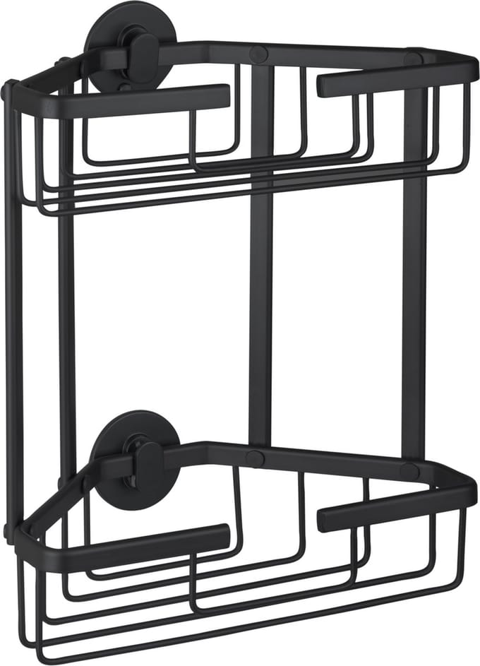 Differnz draadmand - 2-laags driehoek - zonder boren - aluminium - 28 x 13 x 30 cm - zwart