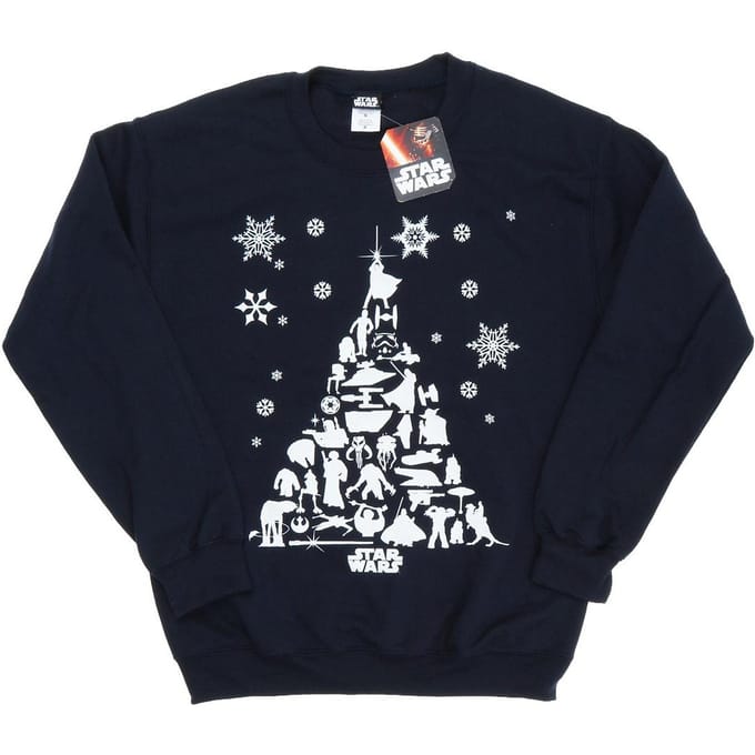Star Wars Dames/Dames Kerstboom Sweatshirt (Deep Navy)