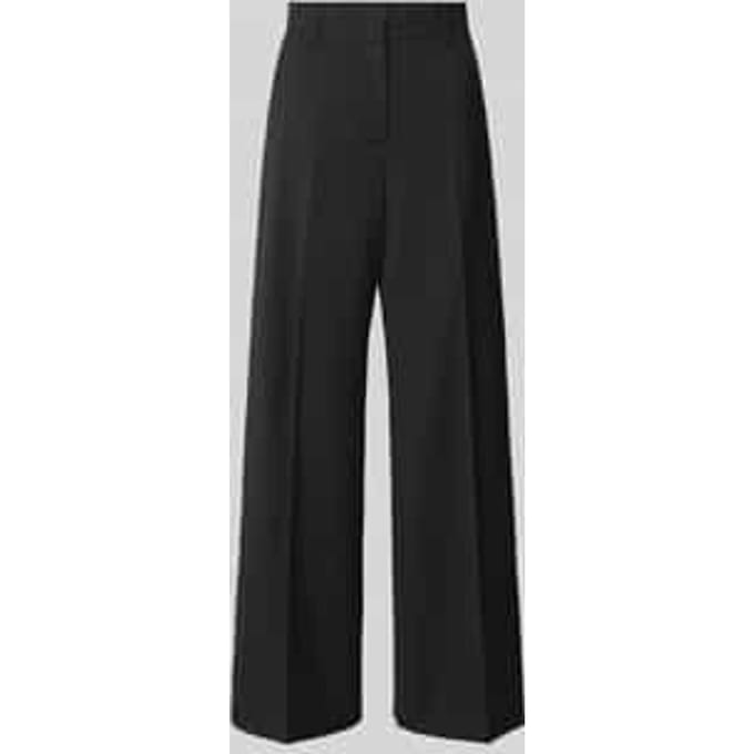 Loose fit wijde broek van pure scheerwol, model 'VISIVO'
