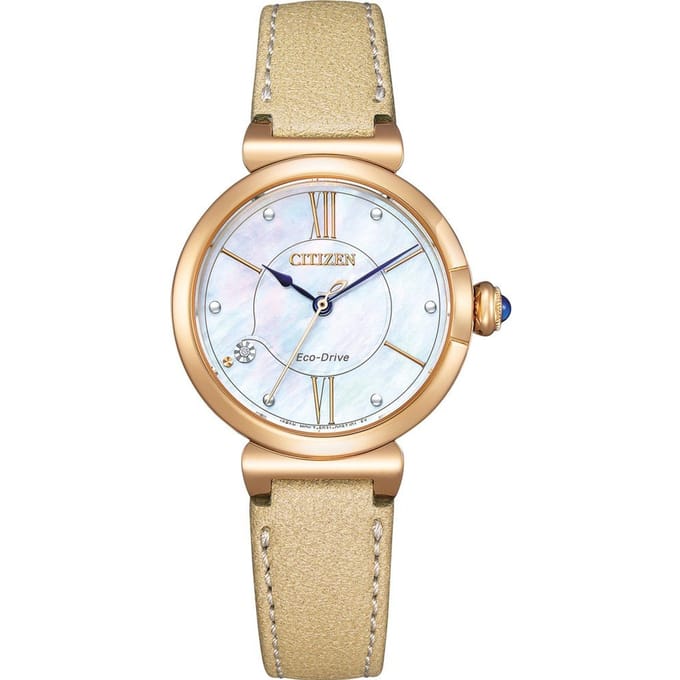Citizen L May bells EM1073-18D Horloge - Leer - Crème - Ø 29 mm