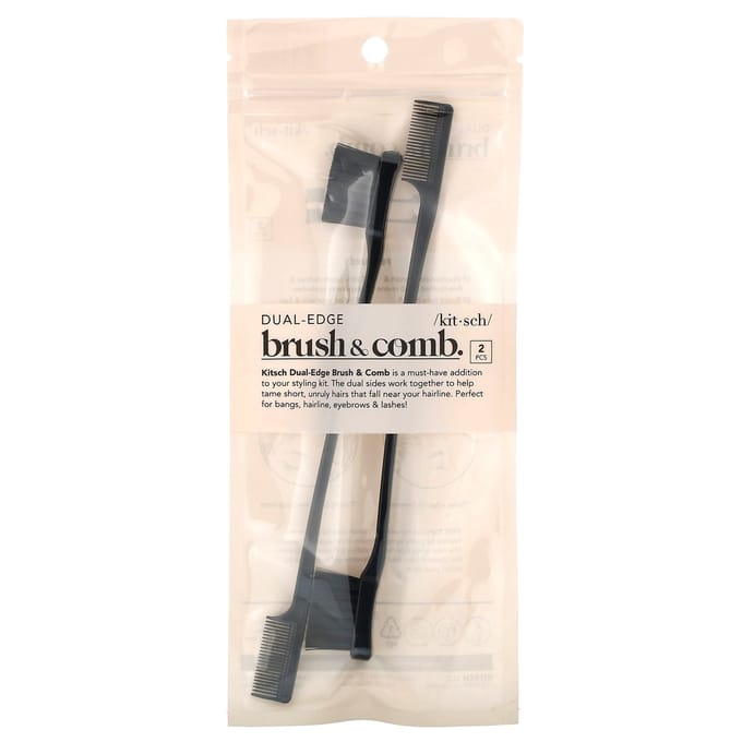 Kitsch, brosse et peigne à double tranchant, 2 brosses