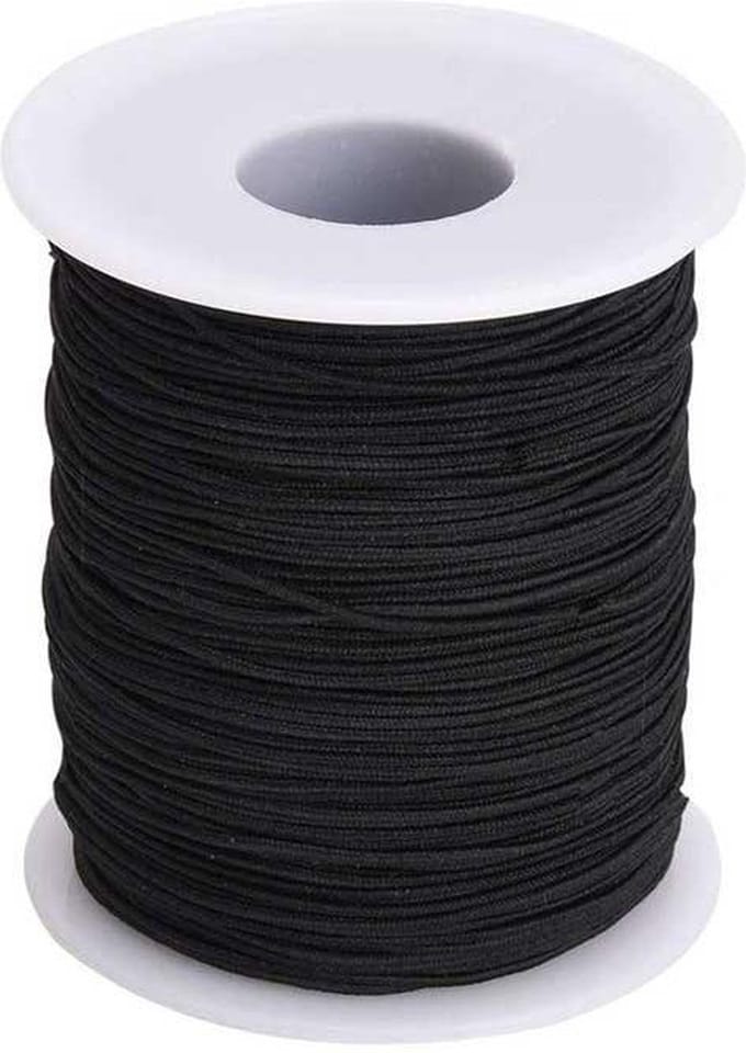 200 meter Elastisch Touw - 4mm - ZWART - elastiek op rol