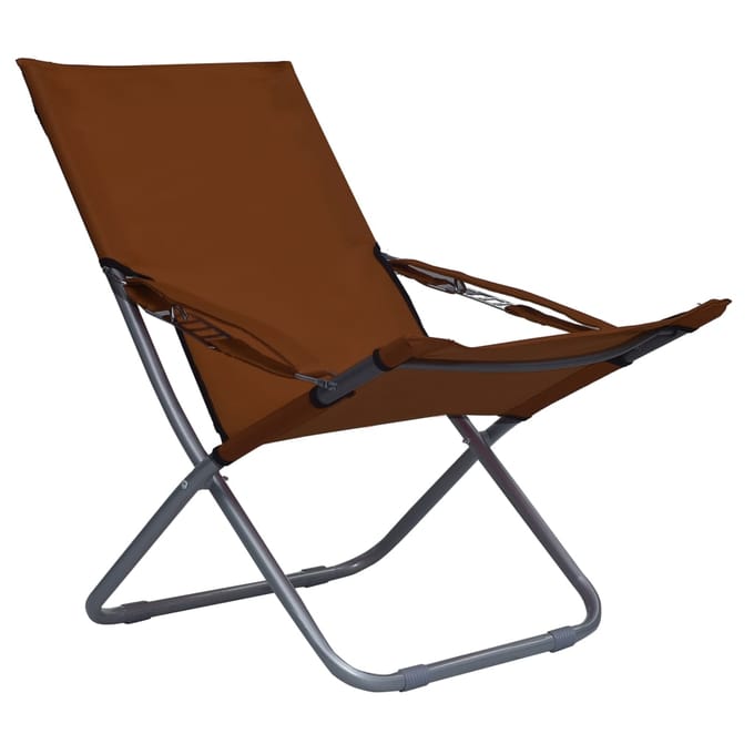 vidaXL - Opklapbare - stoelen, - 2 - stuks, - bruin, - stof