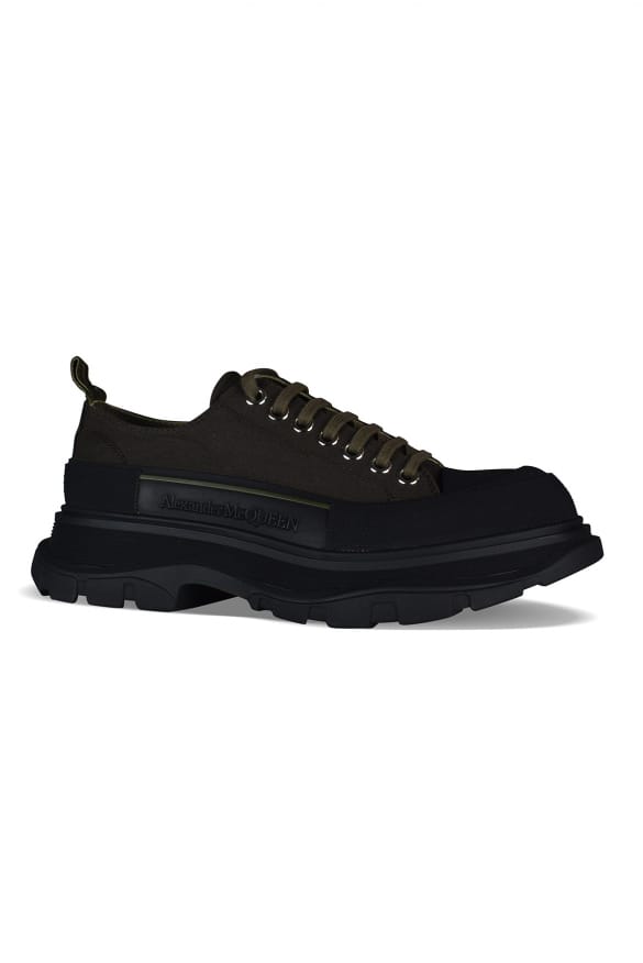 Alexander McQueen sneakers met loopvlak glad kaki