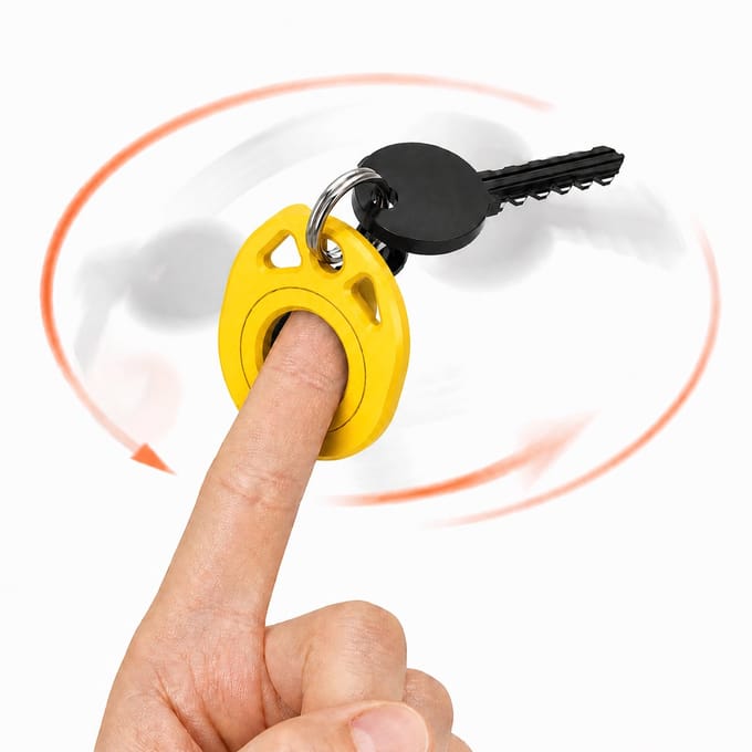 Set van 3 Keychain Spinners – Fidget Sleutelhanger – Anti Stress Hand Spinner – Compact en Lichtgewicht – Geel
