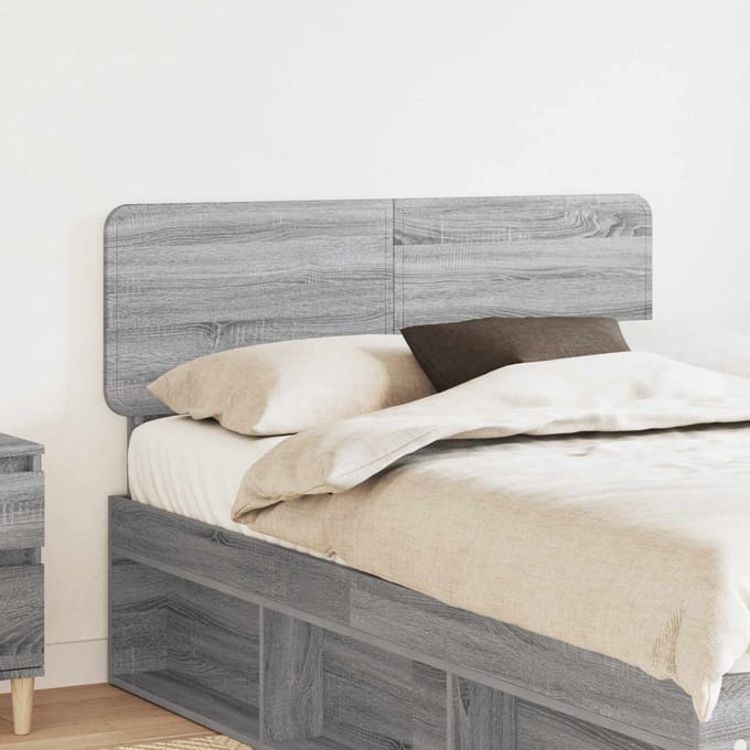 vidaXL - Hoofdbord - Grijs - Sonoma - Bewerkt - hout