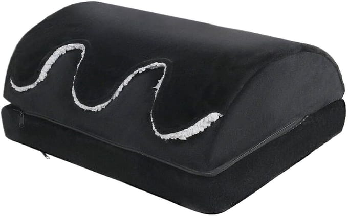Voetsteun onder bureau - Beenverhoger kussen - Ergonomisch werken - Verstelbare hoogte - 48x33 cm - Grijs