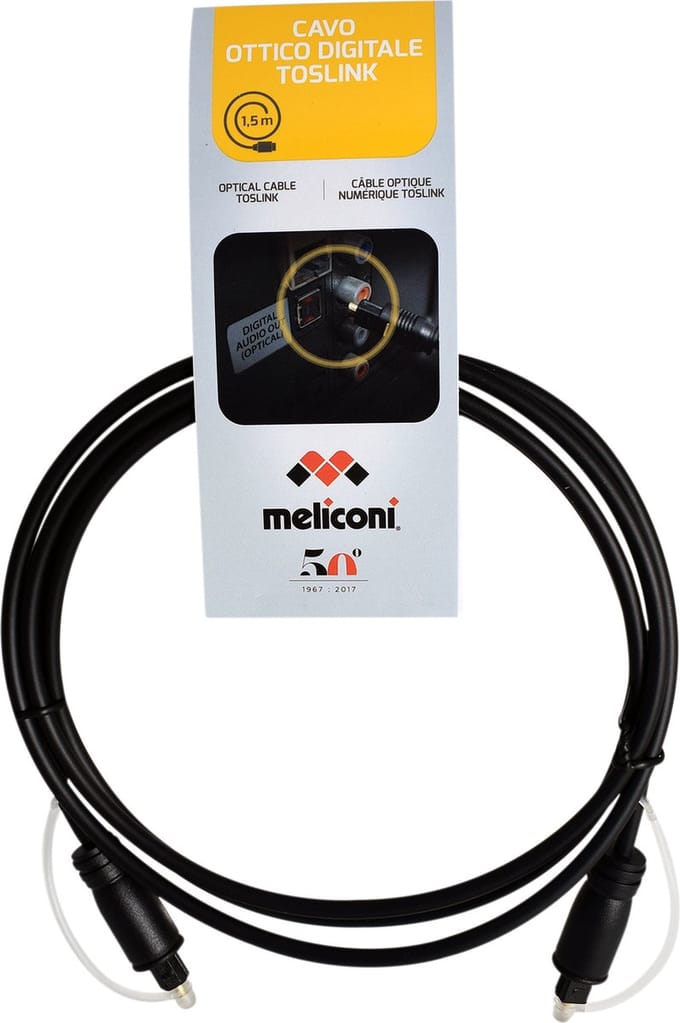 Meliconi 497202 audio kabel 1,5 m TOSLINK Zwart