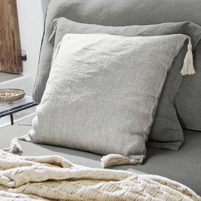 LOBERON Kussenhoes Loubna beige/zwart