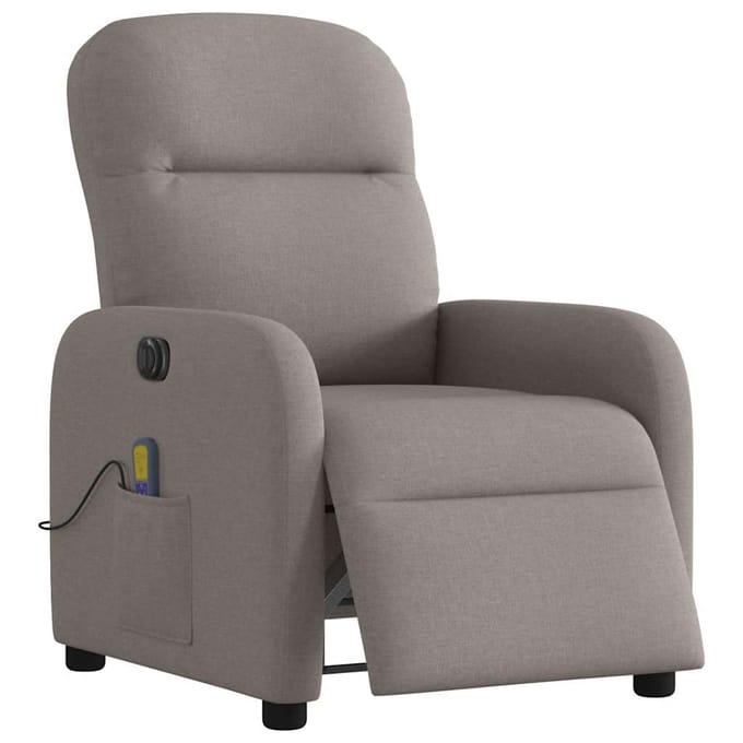 vidaXL - Massagestoel - elektrisch - verstelbaar - stof - taupe