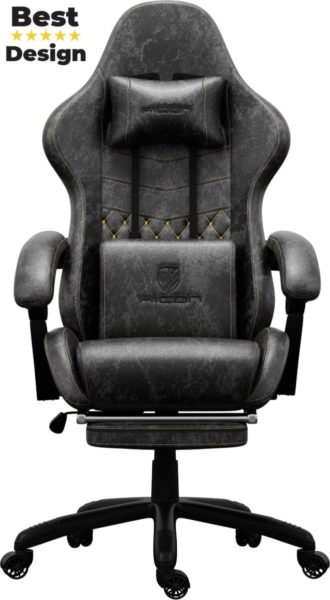 HICON® Kaiser Gamestoel - Bureaustoel - Ergonomische bureaustoel - Volwassenen - Verstelbaar - Grijs