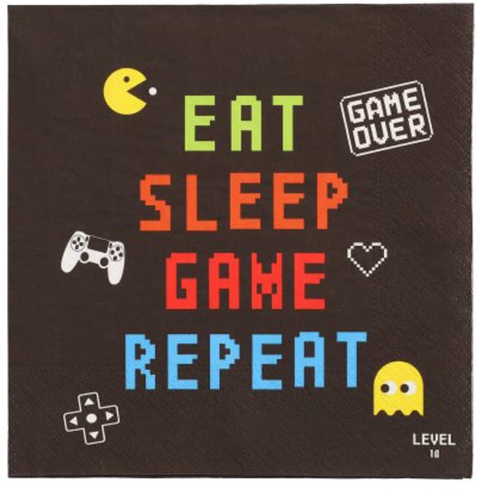 10x 20 Servetten 3-laags 1/4 vouw 33 cm x 33 cm Gamer