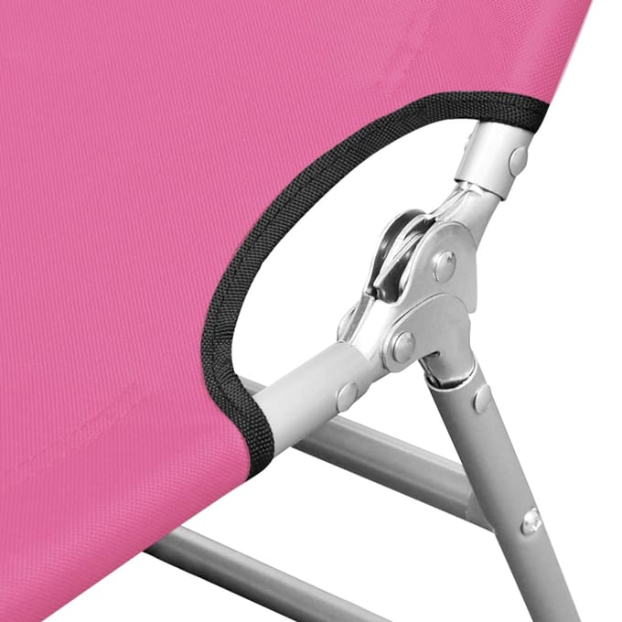 vidaXL - Ligbed - inklapbaar - met - hoofdkussen - staal - magenta