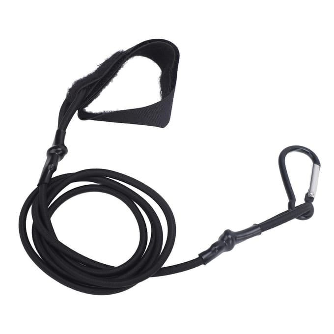 Laisse de pagaie en nylon élastique et métal anti-perte pour canne à pêche et filet de pêche black
