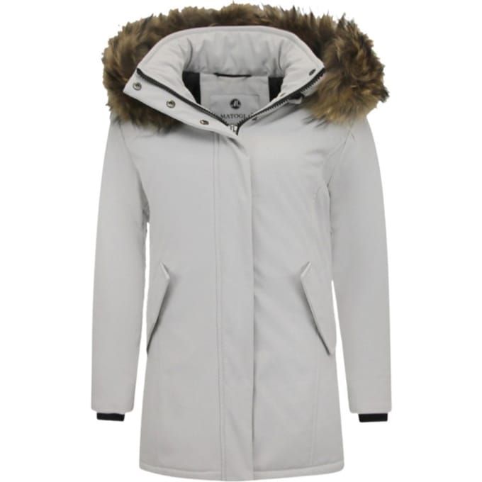 Matogla Winterjas met echte bontkraag slim fit