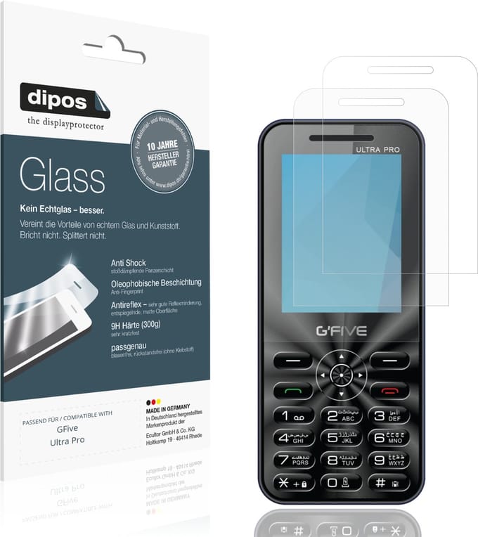 dipos – 2x Matte Pantserfolie geschikt voor GFive Ultra Pro | 9H Screenprotector