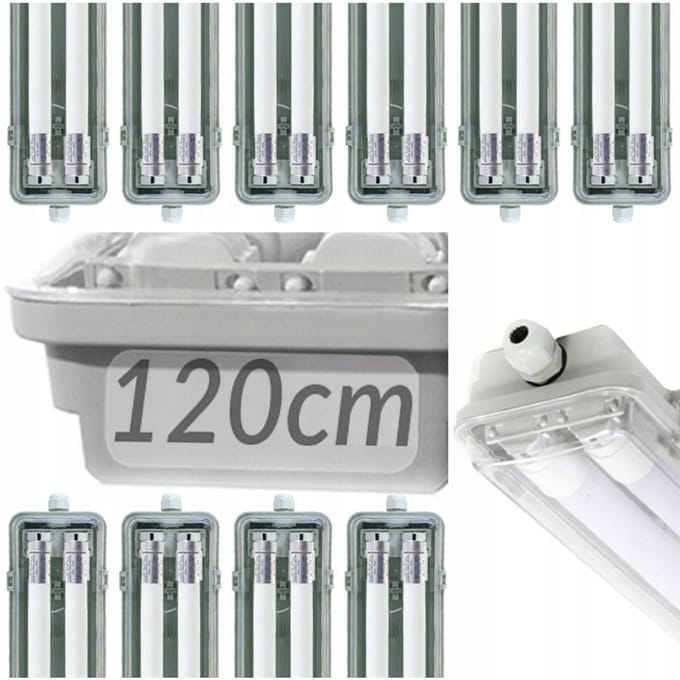 10x waterdichte LED-garagelamp 36W 120cm hermetisch wit koud licht
