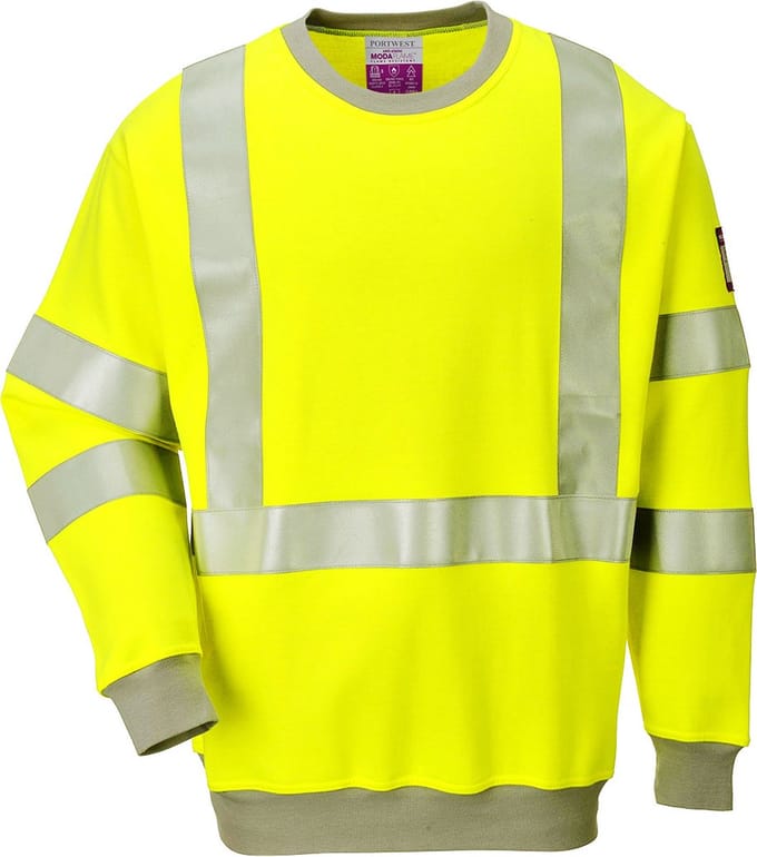 FR72 - Vlamvertragend Antistatisch Hi-Vis Sweatshirt Geel maat S