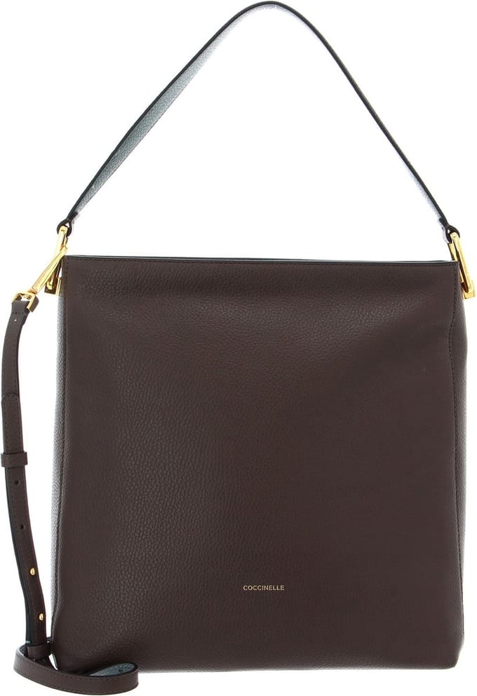 COCCINELLE Leren Handtas Schoudertas Liya Handbag Coffee / Kale Green Donkerbruin