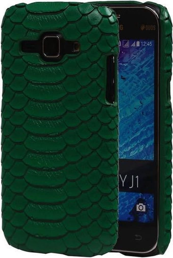 Groen Slang Hardcase Backcover Samsung Galaxy J1 Hoesje