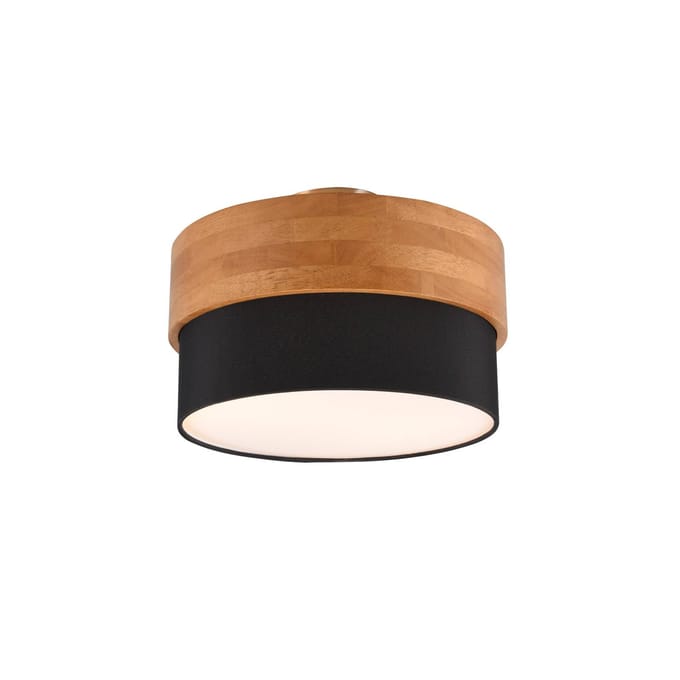 Trio Lighting Seasons plafondlamp, hout/zwart Ø 30 cm