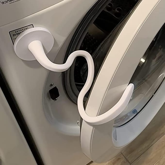 Flexibele Magnetische Deurhouder voor Voorlader Wasmachine, Universele Deurstopper met Basis, 43cm (Wit) - Ideaal voor Wasmachine Deur en Veiligheid