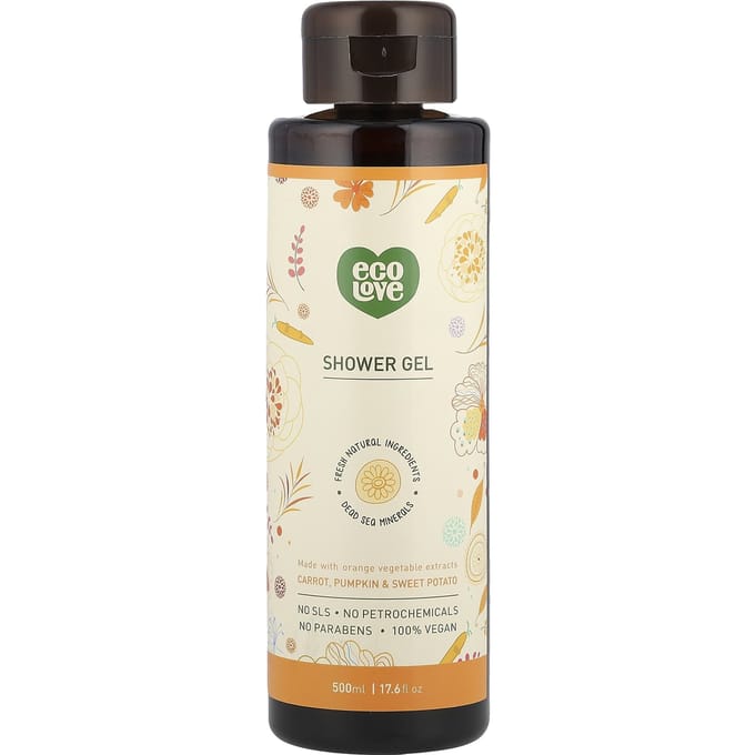 Eco Love, Gel Douche, Carotte, Potiron et Patate Douce, 17,6 fl oz (500ml) white